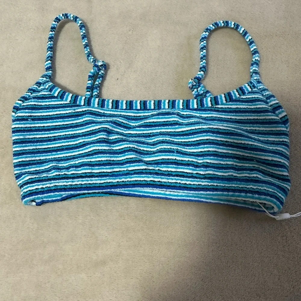 Frankie's Bikinis Terry Skimpy Bikini Bottom and Top Striped Set